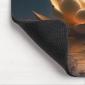 Tapis De Souris Fleur de Lotus Blanc foncé, Zen (Coin)