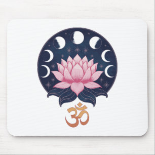 Tapis De Souris Fleur de Lotus Phases Lunaires Zen Amoureux de Yog