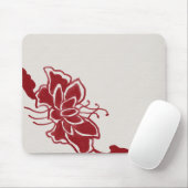 Tapis De Souris Fleur de Lotus rouge Mousepad (Avec souris)