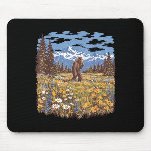 Tapis De Souris Fleur de marguerite Bigfoot vintage sasquatch forê