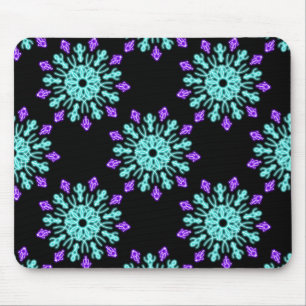 Tapis De Souris Fleur de néon pourpre et turquose