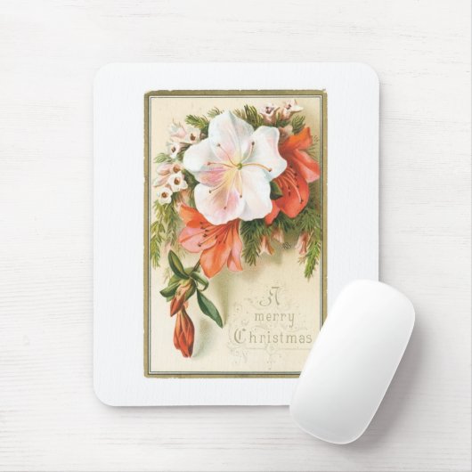 Tapis De Souris Fleur de Noël joyeuse (Avec souris)