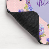 Tapis de souris fleur de pensée violet délabré (Coin)
