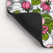 Tapis De Souris Fleur de pomme sur blanc (Coin)