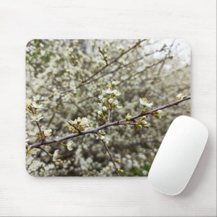 Tapis De Souris Fleur de printemps élégante et blanche personnalis