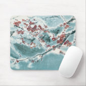 Tapis De Souris Fleur de prune dans la neige (Avec souris)