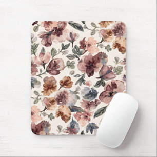 Tapis De Souris Fleur de prunier aquarelle Jardin botanique lunati