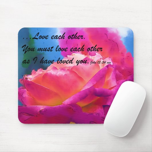 Tapis de souris Fleur de rose aquarelle Amour les (Avec souris)