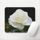 Tapis De Souris Fleur de rose blanche (Avec souris)