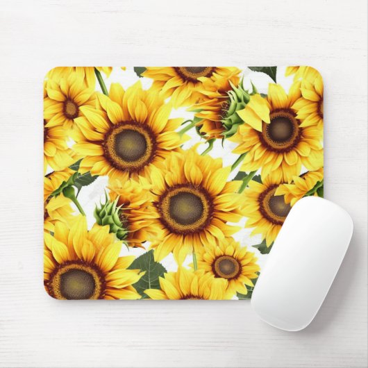 Tapis De Souris Fleur de soleil d'été Pays Vibe Gardener (Avec souris)