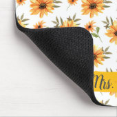 Tapis De Souris Fleur de soleil jaune Nom personnalisé (Coin)