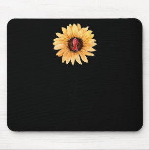 Tapis De Souris Fleur de tournesol Burgundy Ribbon Cerveau Aneurys