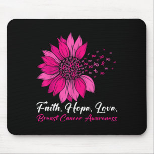 Tapis De Souris Fleur de tournesol rose Foi Espérance Amour Cancer