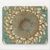 Tapis De Souris Fleur de tournesol sur Arrière - plan bleu-vert (Devant)