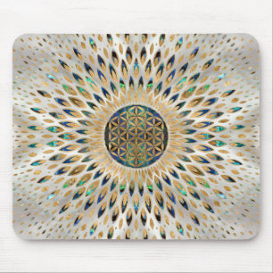 Tapis De Souris Fleur de vie - Abalone Shell et Pearl