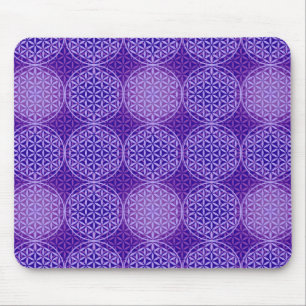 Tapis De Souris Fleur de vie - motif de timbre - violet