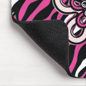 Tapis De Souris Fleur de zèbre - rose et blanc (Coin)