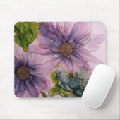Tapis De Souris fleur d'encre d'alcool rose et violet (Avec souris)