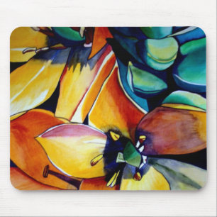 Tapis De Souris Fleur d'étoile jaune de Bethléem aquarelle