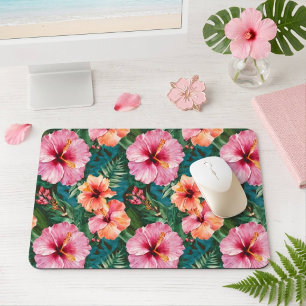 Tapis De Souris Fleur d'Hibiscus Tropical Colorée