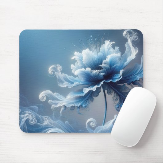 Tapis De Souris Fleur d'Imaginaire Bleu Fancy (Avec souris)