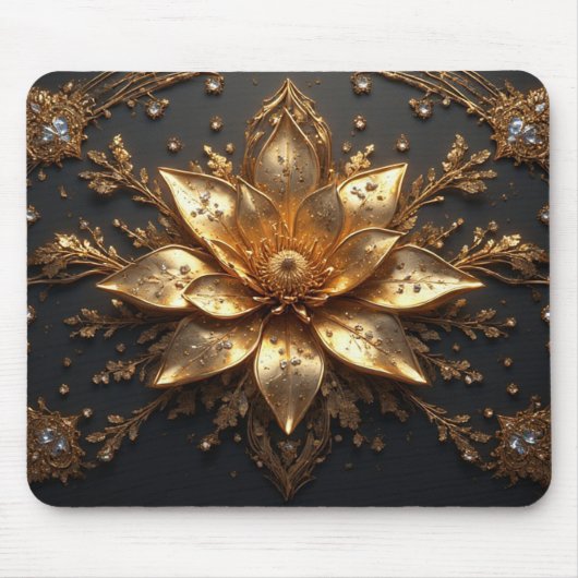 Tapis De Souris Fleur d'Or Luxueuse (Devant)