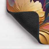 Tapis De Souris Fleur dorée – Composition florale abstraite (Coin)