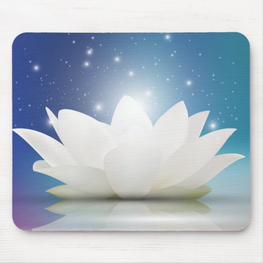 Tapis De Souris Fleur douce élégante de Lotus blanc/lis (Devant)