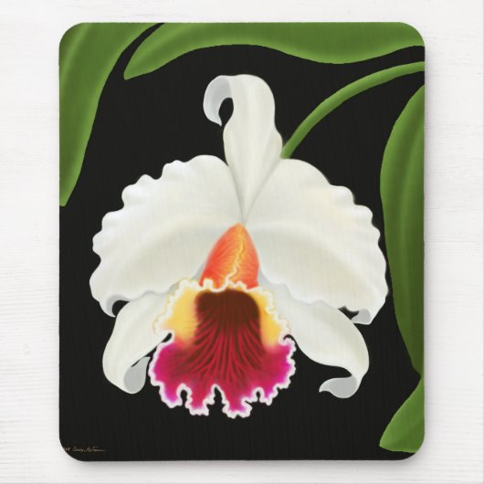 Tapis De Souris Fleur exotique d'orchidée de Cattleya (Devant)