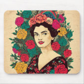 Tapis De Souris Fleur femme (Devant)