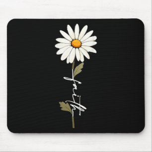 Tapis De Souris Fleur Foi Dieu Écriture Cursive Jésus Croix Art O