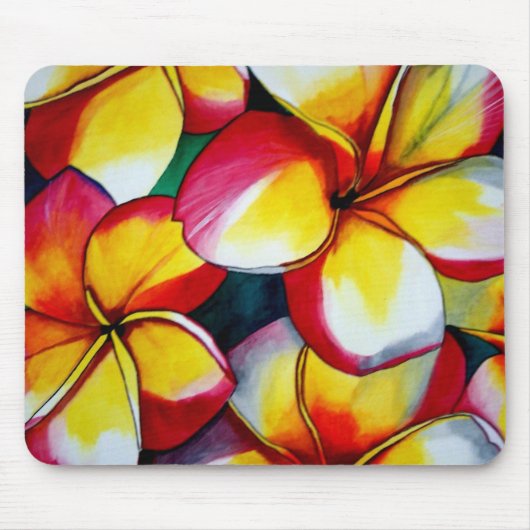Tapis De Souris Fleur Frangipani rose de Sacha Grossel Art (Devant)