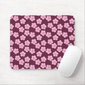 Tapis De Souris Fleur Frangipani rose Motif sans couture (Avec souris)