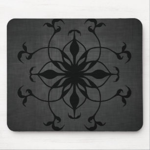 Tapis De Souris Fleur gothique dans noir et le gris