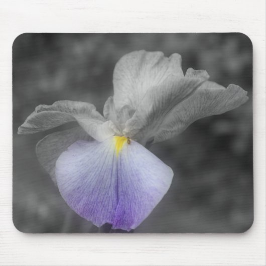 Tapis De Souris Fleur japonaise Iris noir blanc Mousepad (Devant)