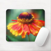 Tapis De Souris Fleur marguerite orange jaune Zinnia (Avec souris)