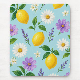 Tapis De Souris Fleur minimaliste citron