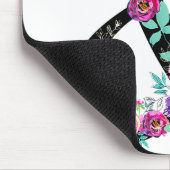 Tapis De Souris Fleur noire moderne et chic rustique de campagne (Coin)