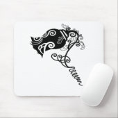 Tapis De Souris Fleur noire tatouage (Avec souris)