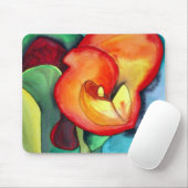 Tapis De Souris Fleur orange de lis de Canna (Avec souris)