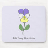 Tapis De Souris Fleur pastel botanique sauvage de Pansy (Devant)