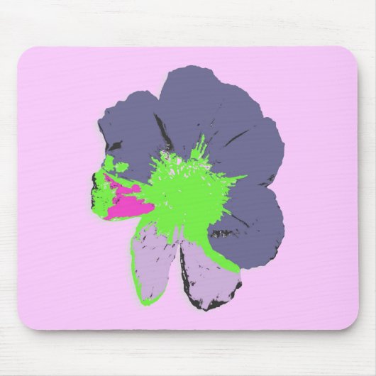 Tapis De Souris Fleur PopArt/Splash couleur (Devant)