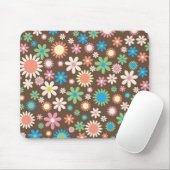 Tapis De Souris Fleur printanière vintage marron (Avec souris)
