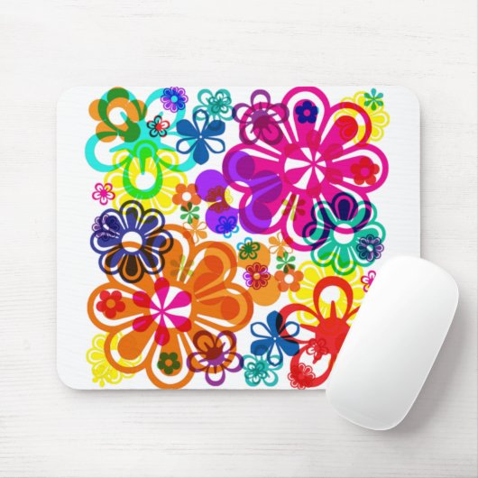 Tapis De Souris Fleur psychédélique MousePad (Avec souris)