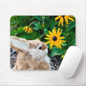 Tapis De Souris fleur reniflante de lapin (Avec souris)