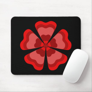 Tapis De Souris Fleur Rétro de Style Rouge