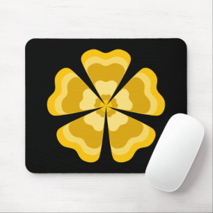 Tapis De Souris Fleur Rétro Stylisée Jaune