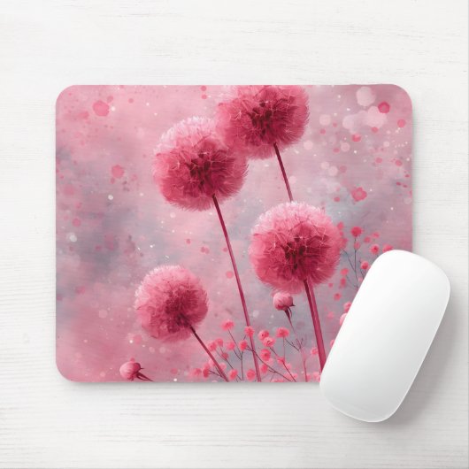 Tapis De Souris Fleur rose (Avec souris)
