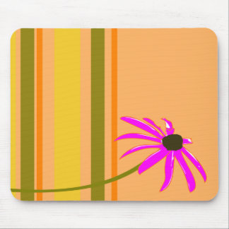Tapis De Souris Fleur rose avec des rayures