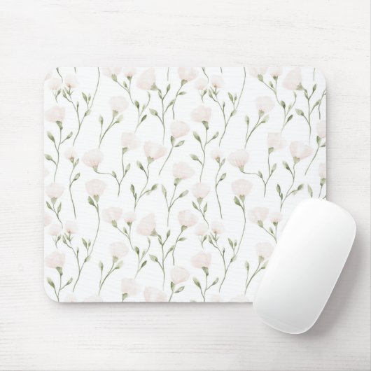 Tapis De Souris Fleur rose blush (Avec souris)